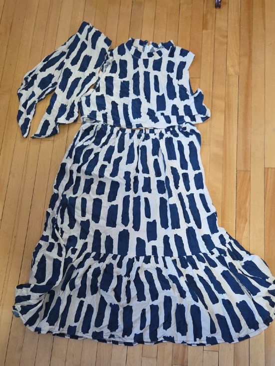 No Label Dresses & Skirts - Curated Chaos By Chan - Navy and White Printed Set